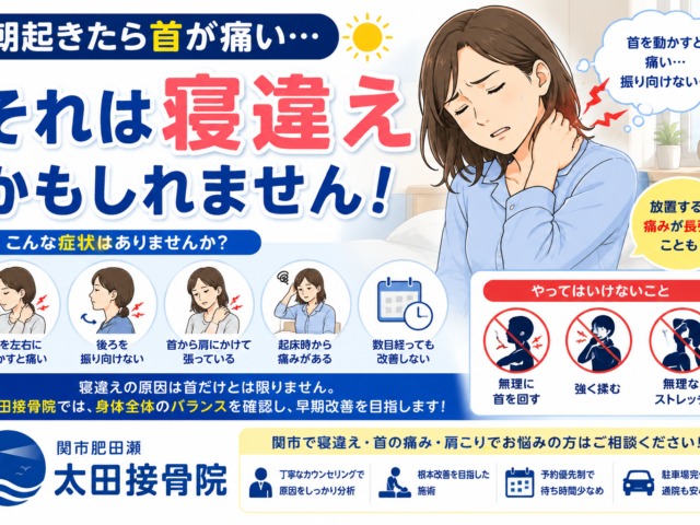 朝起きたら首が痛い…それは寝違えかもしれません