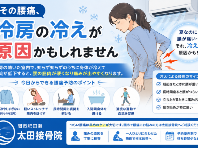 その腰痛、冷房の冷えが原因かもしれません