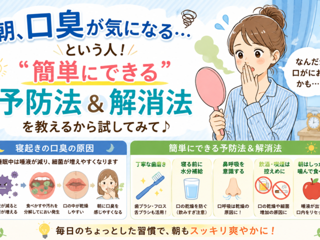 「朝、口臭が気になる…」寝起きの口臭の原因と簡単にできる予防法